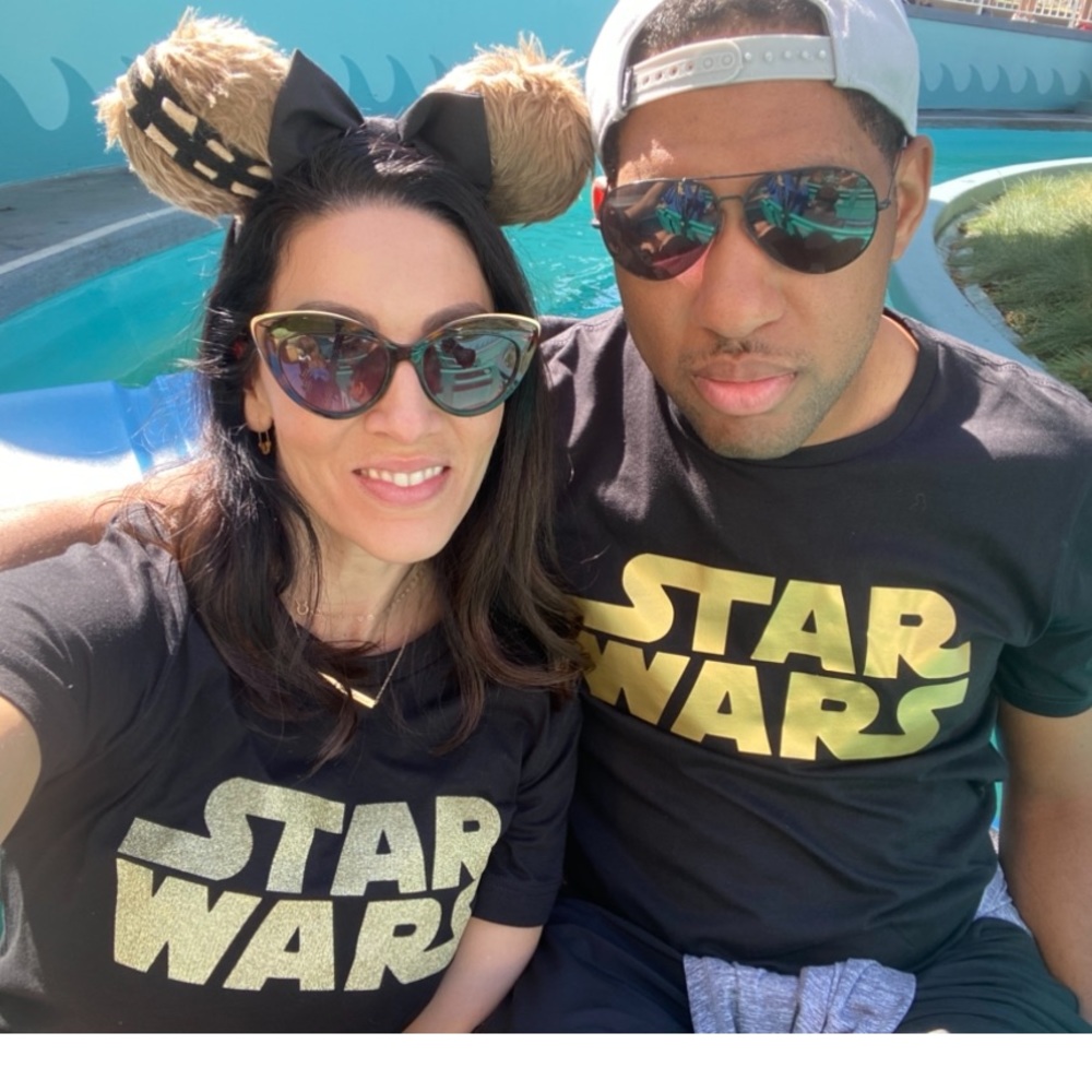 Star Wars His and Her tee. Excellent condition. Size XL and Small